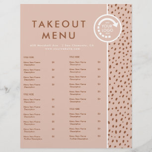 IHR EIGENES LOGO Beige & Boho Braun Takeaway-Menü Flyer