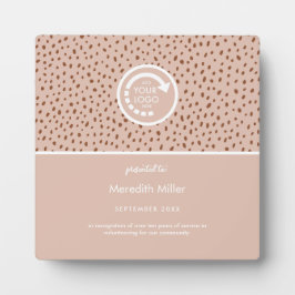 IHR EIGENES LOGO Beige & Boho Brown Fotoplatte