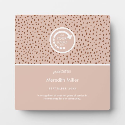 IHR EIGENES LOGO Beige & Boho Brown Fotoplatte (Vorderseite)