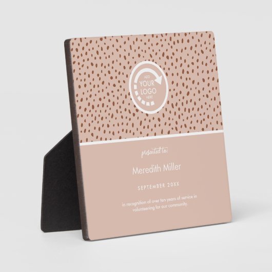 IHR EIGENES LOGO Beige & Boho Brown Fotoplatte (Vorderseite)