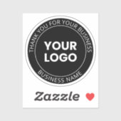 Ihr eigenes Logo und Dankeschön-Nachricht transpar Aufkleber (Blatt)