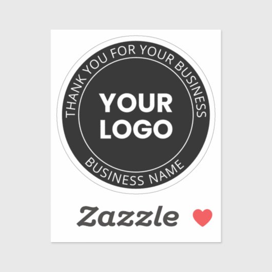 Ihr eigenes Logo und Dankeschön-Nachricht transpar Aufkleber (Blatt)