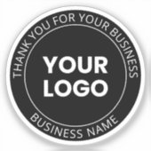 Ihr eigenes Logo und Dankeschön-Nachricht transpar Aufkleber (Vorderseite)