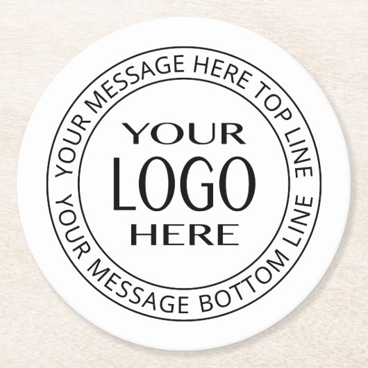 Ihr eigenes Logo und Ihr benutzerdefinierbarer Cir Runder Pappuntersetzer (Vorderseite)