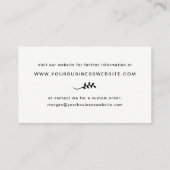 Ihr eigenes modernes Schwarzweiss-Minimalistisches Visitenkarte (Rückseite)