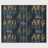 Ihr eigenes, modernes und personalisiertes Namensm Geschenkpapier (Flach)