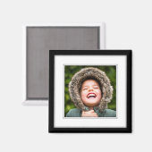 Ihr eigenes Square Foto Gerahmt Black Inlay Kühlsc Magnet (Vorderseite/Rückseite)