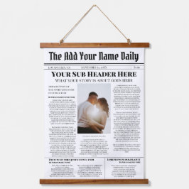 Ihr eigenes Titelblatt News Story Foto Personalisi Wandteppich Mit Holzrahmen