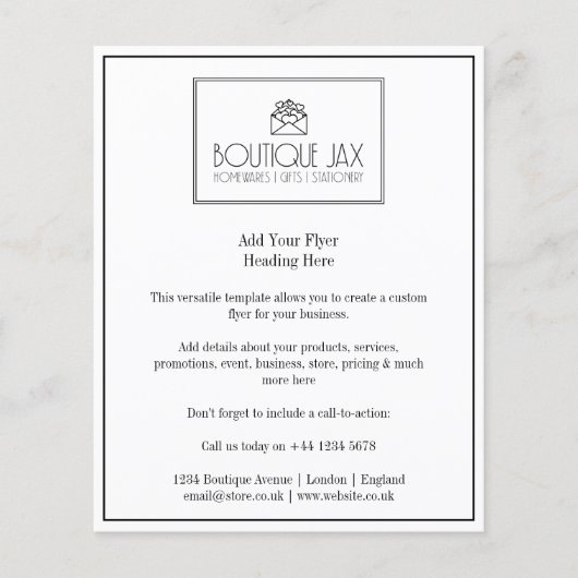 Ihr einfaches Branding und Logo in Weiß Flyer (Vorne)