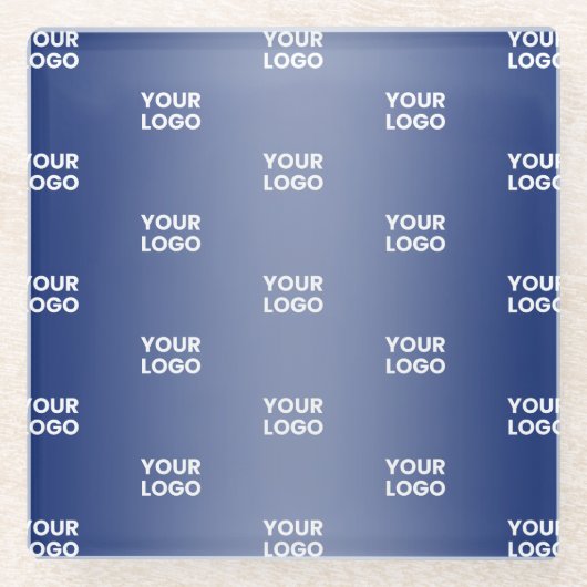 Ihr einfaches mehrfarbiges Logo | Blaue Strahlung Glasuntersetzer (Vorderseite)