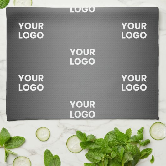 Ihr einfaches mehrfarbiges Logo | Schwarz & Grau G Geschirrtuch (Gefaltet)