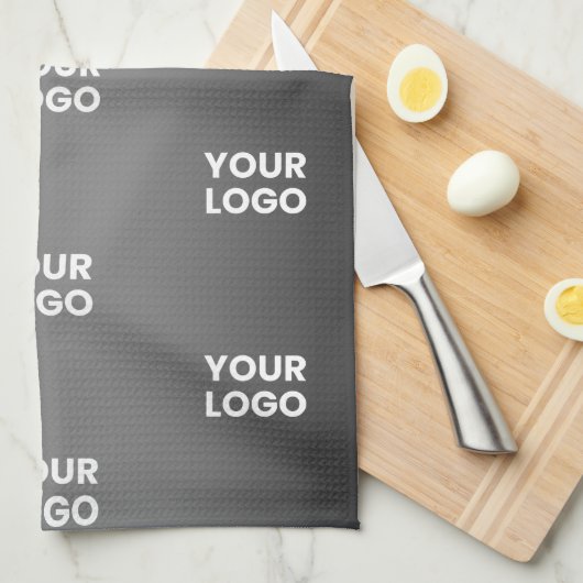 Ihr einfaches mehrfarbiges Logo | Schwarz & Grau G Geschirrtuch (Viertel Falte)