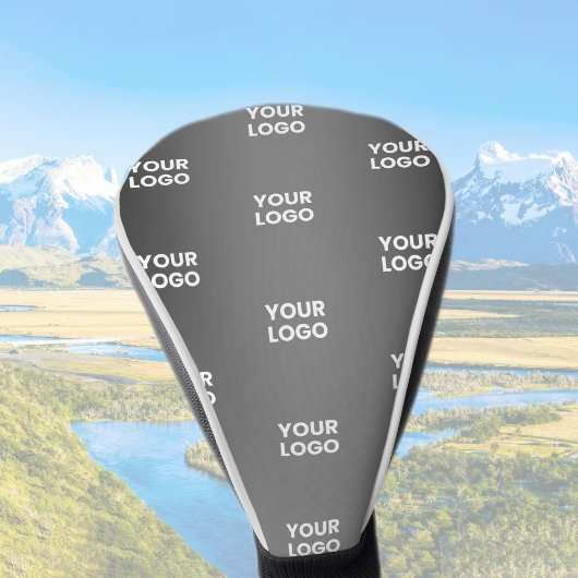 Ihr einfaches mehrfarbiges Logo | Schwarz & Grau G Golf Headcover