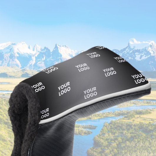 Ihr einfaches mehrfarbiges Logo | Schwarz & Grau G Golf Headcover