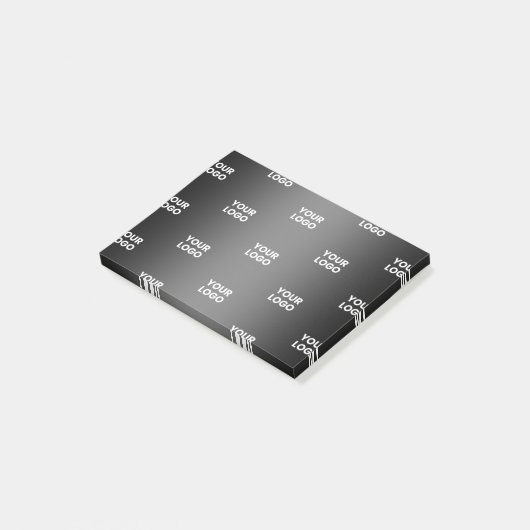 Ihr einfaches mehrfarbiges Logo | Schwarz & Grau G Post-it Klebezettel (angewinkelt)