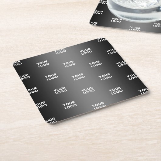 Ihr einfaches mehrfarbiges Logo | Schwarz & Grau G Rechteckiger Pappuntersetzer (angewinkelt)