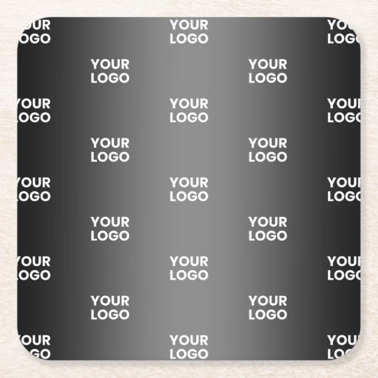 Ihr einfaches mehrfarbiges Logo | Schwarz & Grau G Rechteckiger Pappuntersetzer (Vorderseite)