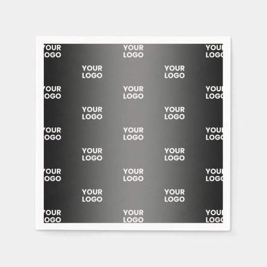 Ihr einfaches mehrfarbiges Logo | Schwarz & Grau G Serviette (Vorderseite)