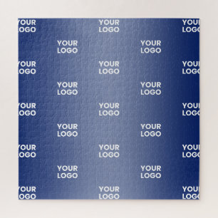 Ihr einfaches wiederholendes Logo Blau-Verlauf Puzzle