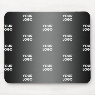 Ihr einfaches wiederholendes Logo Schwarz- & Gra Mousepad