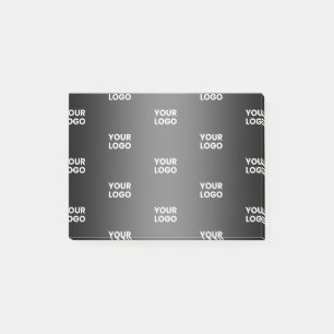 Ihr einfaches wiederholendes Logo Schwarz- & Gra Post-it Klebezettel