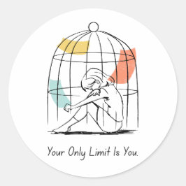 Ihr einziger Grenzwert sind Sie - Empowerment-Aufk Runder Aufkleber