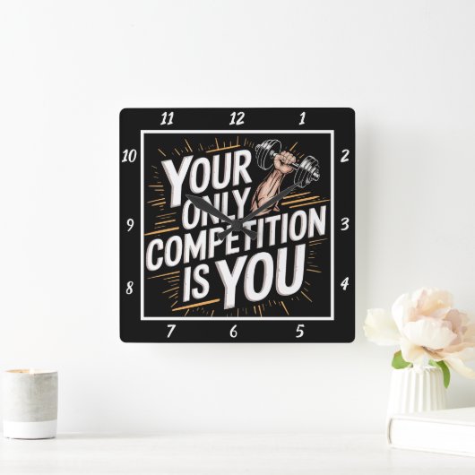 Ihr einziger Wettbewerb ist Ihr Quadratische Wanduhr (Zuhause)