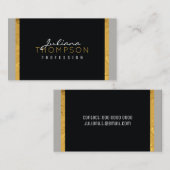 Ihr eleganter Luxus in Schwarz, Gold und Grau Visitenkarte (Vorne/Hinten)