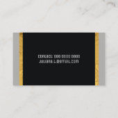 Ihr eleganter Luxus in Schwarz, Gold und Grau Visitenkarte (Rückseite)