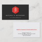 IHR ELEGANTES MONOGRAM-LOGIUM IN ROT & SCHWARZ VISITENKARTE (Vorne/Hinten)