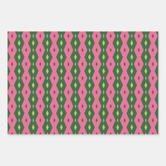 Ihr elegantes Motiv Rosa & Grün Geschenkpapier Set (Vorderseite 2)