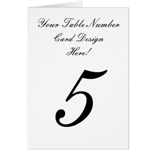 Ihr Entwurf hier! Hochzeits-Tischnummer (Vorne)