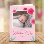 Ihr erstes Blume-Foto der Mutter Karte<br><div class="desc">Eine schöne Grußkarte des Ersten Muttertages mit liebevoll rosa Blume und Ihrem Lieblings-Foto.</div>