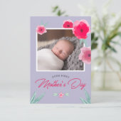 Ihr erstes Muttertags-Foto-Flat-Card (Stehend Vorderseite)