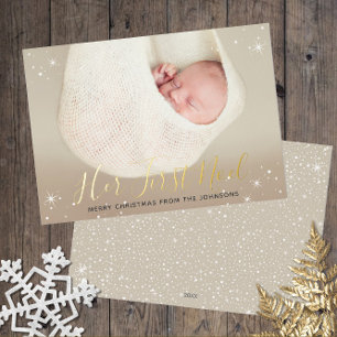 Ihr erstes Weihnachten Baby's First Christmas Foto Folien Feiertagskarte