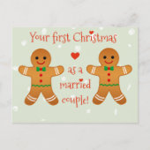 Ihr erstes Weihnachtsfest Verheiratet - Lebkuchen Postkarte (Vorderseite)