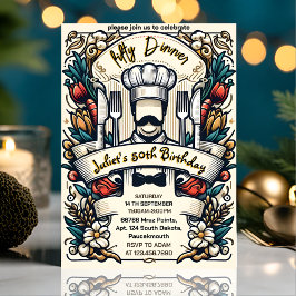 Ihr erwachsener Mädels Abendessen elegant 50. Gebu Einladung