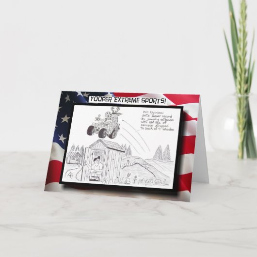 Ihr Extremsport! Outhouse Jump Grußkarte Karte (Vorderseite)