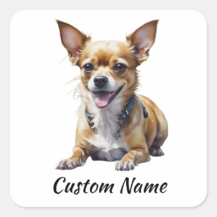 Ihr Fahrzeug Chihuahua Hund Benutzerdefinierter N Quadratischer Aufkleber