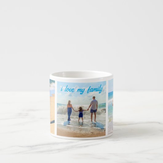 Ihr Familienfoto Collage Espresso Cup Custom Text Espressotasse (Vorderseite)