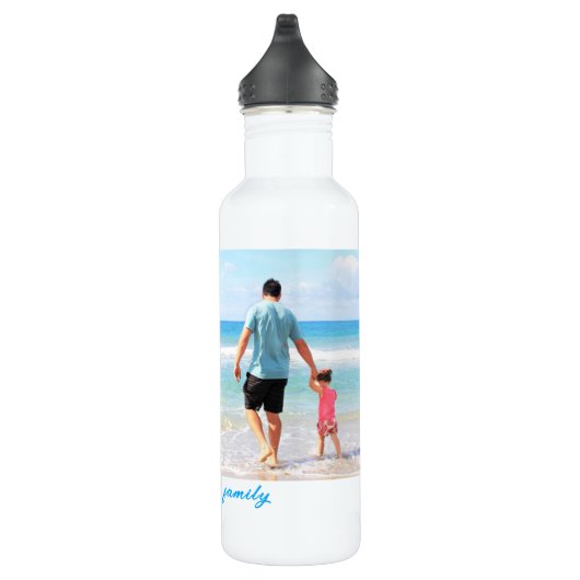 Ihr Familienfoto sammelt Wasserflasche mit Text Edelstahlflasche (Rechts)