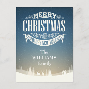 Ihr Familienname Frohe Weihnachten Winter-Schnee-S Postkarte