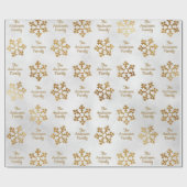 Ihr Familienname Gold Snowflags Template Weihnacht Geschenkpapier (Flach)