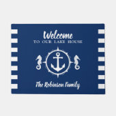 Ihr Familienname Lake House Seepferd Anchor Fußmatte (Vorderseite)