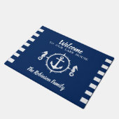 Ihr Familienname Lake House Seepferd Anchor Fußmatte (Schrägansicht)