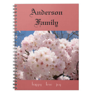 Ihr Familienname Notebook Rosa Blossom Blume Notizblock