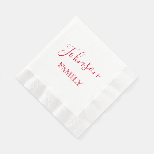 Ihr Familienname Red Script Personalisiert Serviette (Ecke)