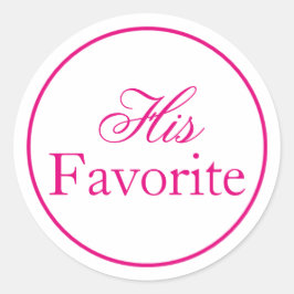 "Ihr Favorit"-Gastgeschenk Hochzeit-Aufkleber - Ro Runder Aufkleber