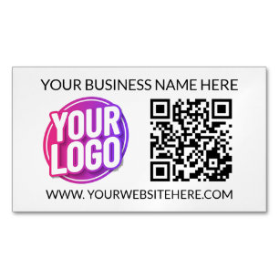 Ihr Firmen-Logo & QR-Code & Text des Unternehmens- Magnetische Visitenkarte