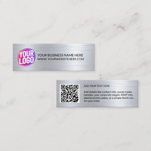 Ihr Firmen-Logo & QR-Code & Text des Unternehmens- Mini Visitenkarte (Vorne/Hinten)